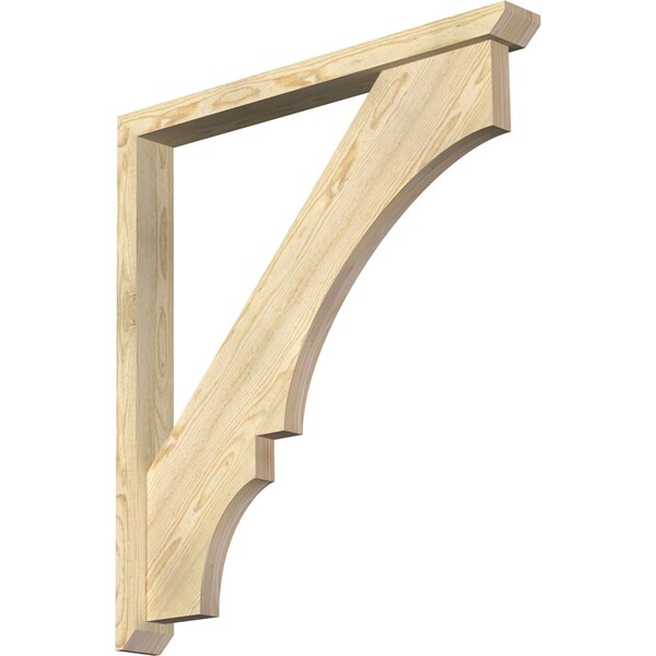 Ekena Millwork Balboa Slat Rough Sawn Bracket w/ Offset Brace, Douglas Fir, 4"W x 36"D x 40"H BKT0402X36X40BOA06RDF - main
